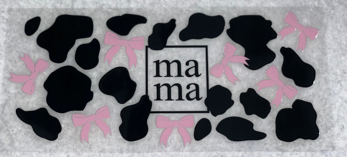 Mama cow print bows