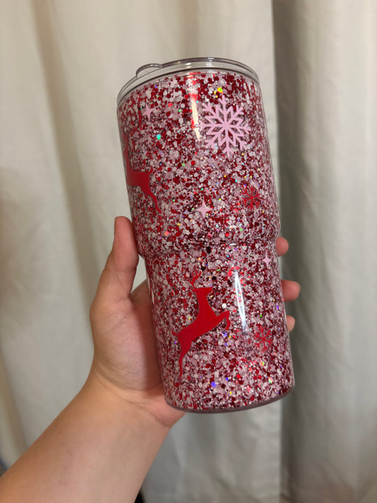 raindeer pink snow